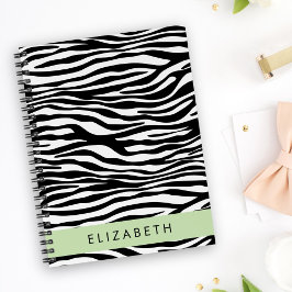 Cuaderno Impresión de cebra, franjas, negro y blanco, su no