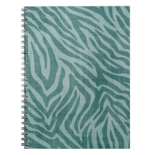 Cuaderno Impresión de cebra verde verde azulada