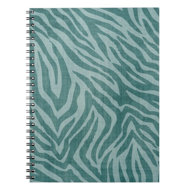 Cuaderno Impresión de cebra verde verde azulada (Frente)