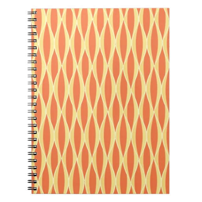 Cuaderno Impresión de cinta de medio siglo - naranja y amar (Frente)