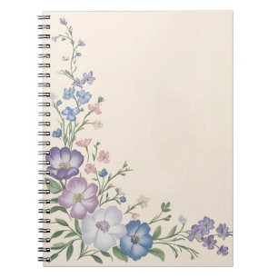 Cuaderno Impresión de color púrpura, blanco y azul en la pa