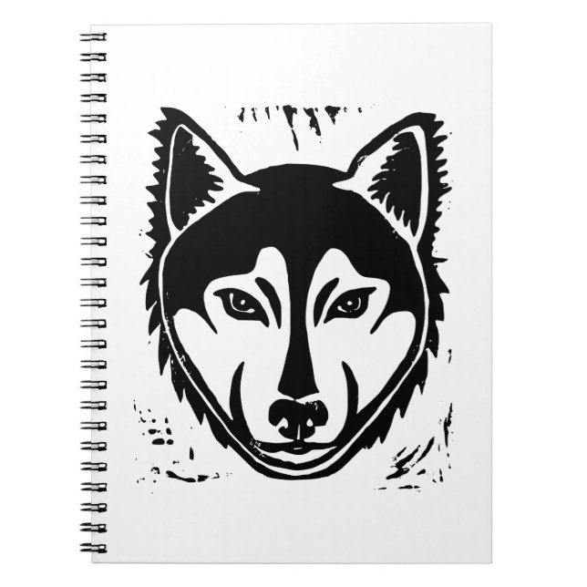 Cuaderno Impresión de corte de lingotazo de retrato negro y (Frente)