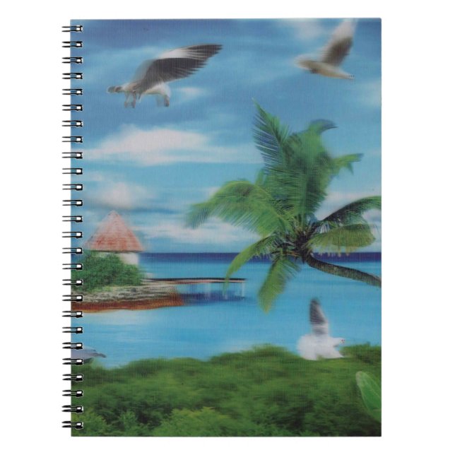 Cuaderno Impresión de escenas de playa tropical (Frente)