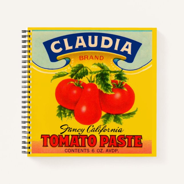 Cuaderno Impresión de etiqueta de pasta de tomate Claudia d (Anverso)