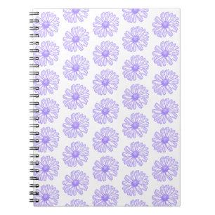 Cuaderno Impresión de flores de margarita púrpura pastel, f
