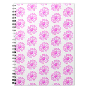 Cuaderno Impresión de flores de margarita ultrarosada, flor