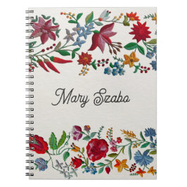 Cuaderno Impresión de flores en el bordado de Kalocsa