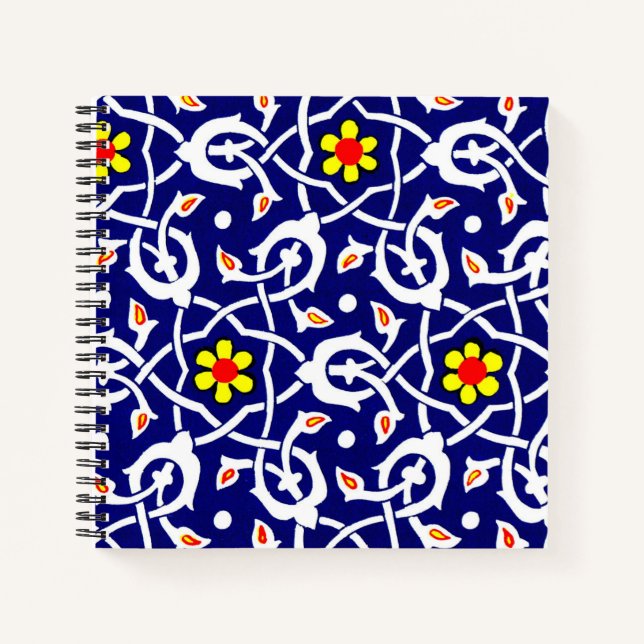 Cuaderno impresión de flores y nudos (Anverso)