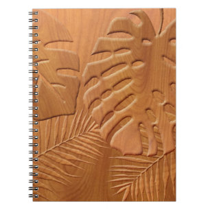 Cuaderno Impresión de Foliage de madera tallada