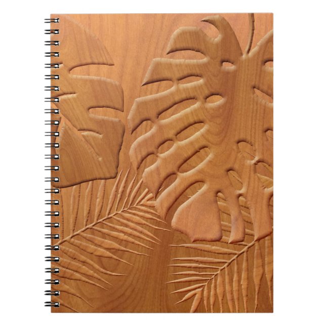 Cuaderno Impresión de Foliage de madera tallada (Frente)