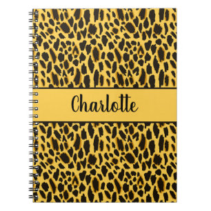 Cuaderno Impresión de Guepardo Amarillo con Manchas Negras 