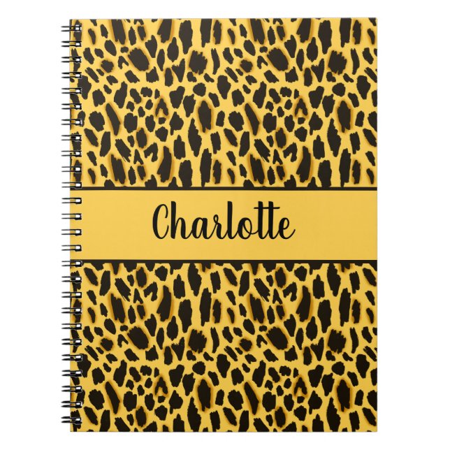 Cuaderno Impresión de Guepardo Amarillo con Manchas Negras  (Frente)