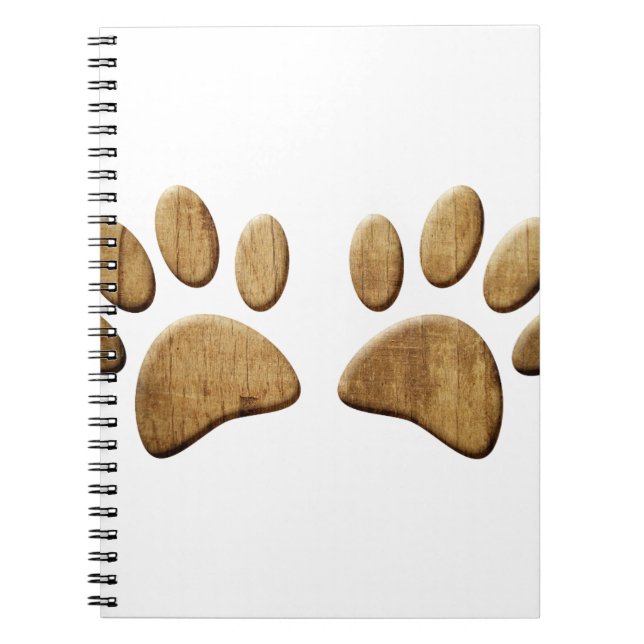 Cuaderno Impresión de hojas de madera de perro (Frente)