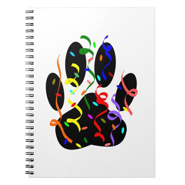 Cuaderno Impresión De Hojas De Perro Con Confetti Y Streame (Frente)