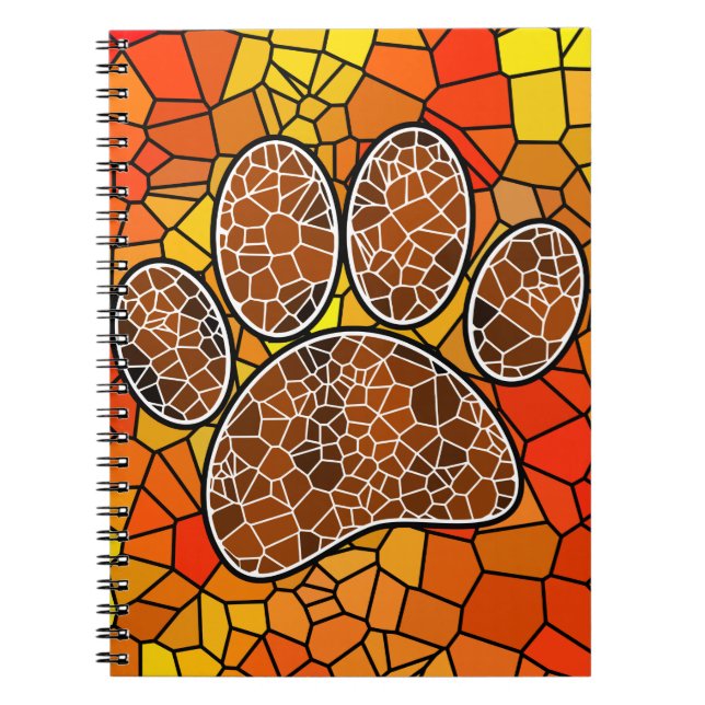 Cuaderno Impresión de hojas de perro de arte mosaico (Frente)
