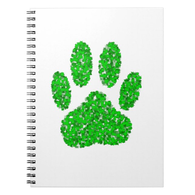 Cuaderno Impresión de hojas de perro de follaje verde (Frente)