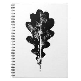 Cuaderno Impresión de hojas de roble negro y blanco