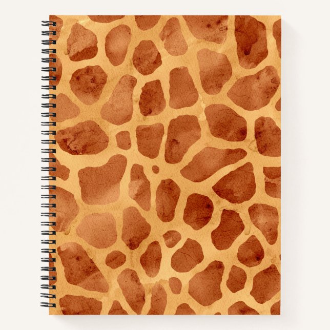 Cuaderno Impresión de jirafa acuarela (Anverso)