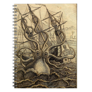 Cuaderno Impresión de Kraken de época