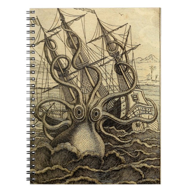 Cuaderno Impresión de Kraken de época (Frente)