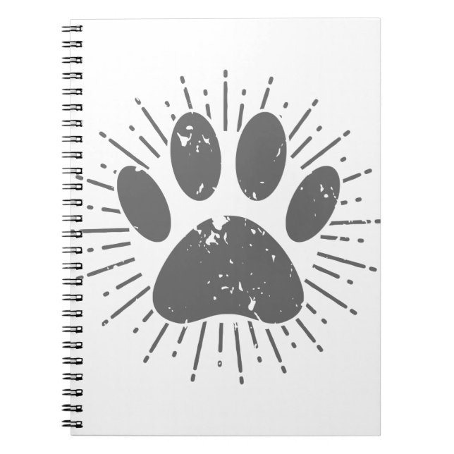 Cuaderno Impresión de la garra del perro del rayo solar con (Frente)
