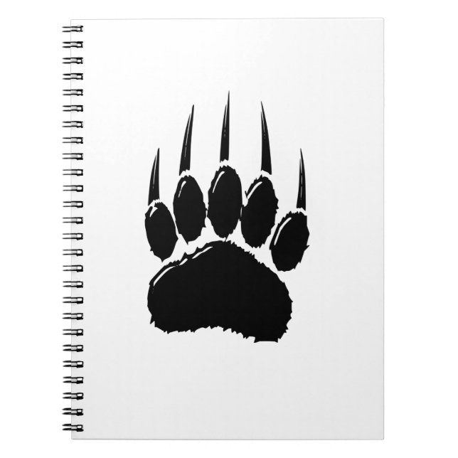 Cuaderno Impresión de la hoja brillante del oso negro (Frente)