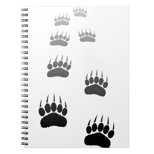 Cuaderno Impresión de la hoja de degradado del oso negro (Frente)