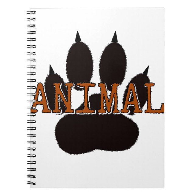 Cuaderno Impresión de la hoja de papel para animales negros (Frente)