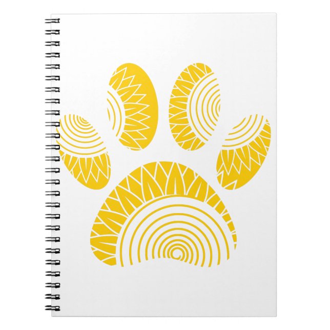 Cuaderno Impresión de la hoja de perro de girasol amarillo (Frente)