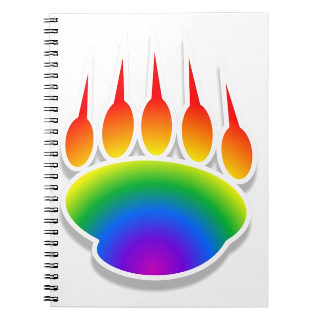 Cuaderno Impresión de la hoja del oso arcoiris (Frente)