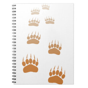 Cuaderno Impresión de la hoja del oso pardo degradado