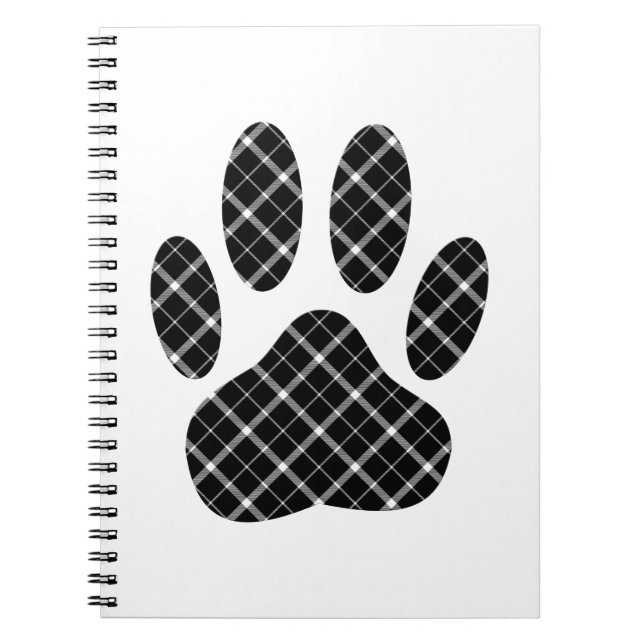 Cuaderno Impresión De La Pasta De Perro De Tartán En Blanco (Frente)