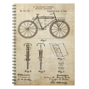 Cuaderno Impresión de la patente de la bicicleta 1896