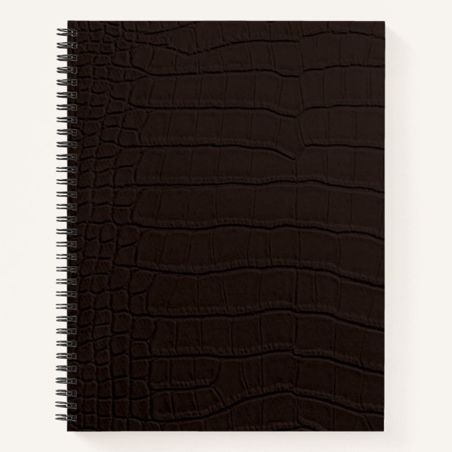 Cuaderno Impresión de la piel de cocodrilo marrón (Anverso)