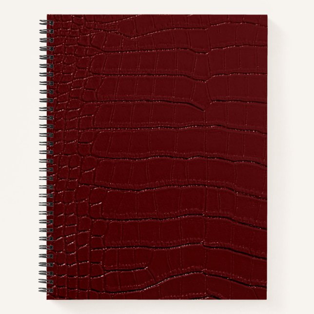 Cuaderno Impresión de la piel de cocodrilo rojo varada (Anverso)