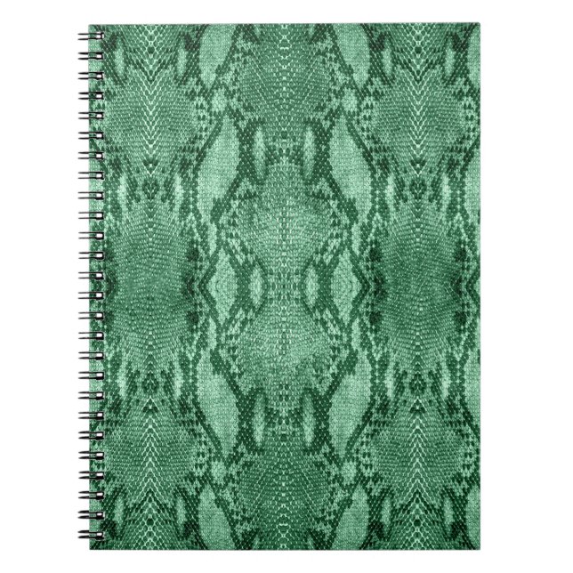 Cuaderno Impresión de la piel de serpiente verde claro (Frente)