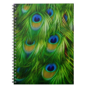 Cuaderno Impresión de la pluma del pavo real