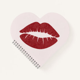 Cuaderno Impresión de lápiz labial rojo