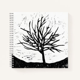 Cuaderno Impresión de león de árbol otoñal