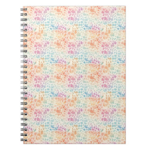 Cuaderno Impresión de leopardo acuarela arcoíris pastel
