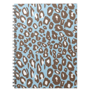 Cuaderno Impresión de leopardo azul y blanco