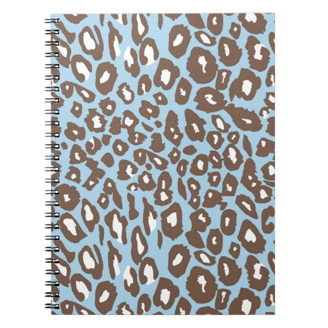 Cuaderno Impresión de leopardo azul y blanco (Frente)