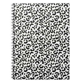 Cuaderno Impresión de Leopardo Blanco Negro