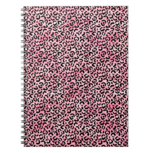 Cuaderno Impresión de leopardo de color rosa negro giratori