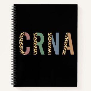 Cuaderno Impresión de leopardo de las anestesistas de CRNA