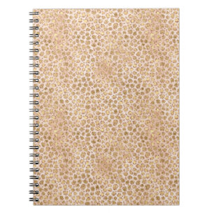 Cuaderno Impresión de leopardo de oro Girly Purpurina