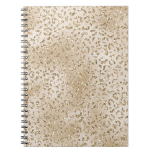 Cuaderno Impresión de leopardo de Purpurina Gold Luxe