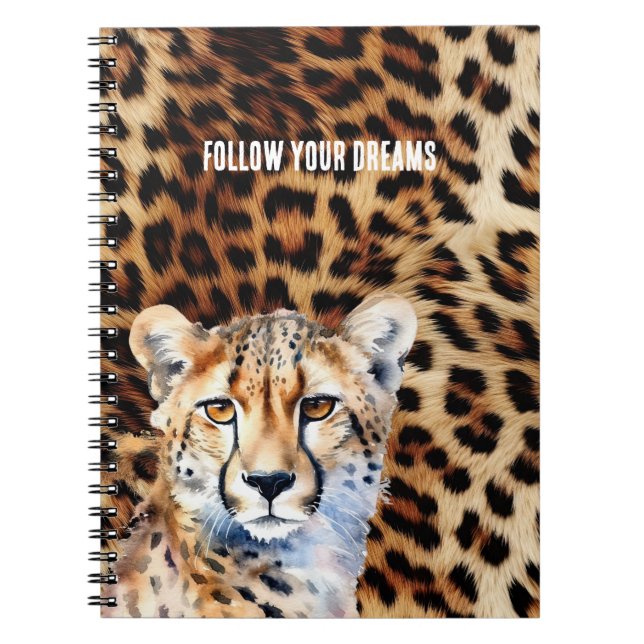 Cuaderno Impresión de leopardo del gato de Guay Cheetah (Frente)