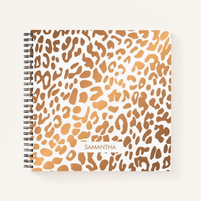 Cuaderno Impresión de Leopardo Dorado (Anverso)