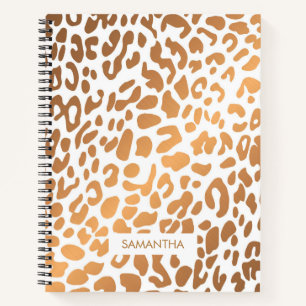 Cuaderno Impresión de Leopardo Dorado